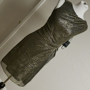 Ellen Tracy Gold Sleeveless Dress